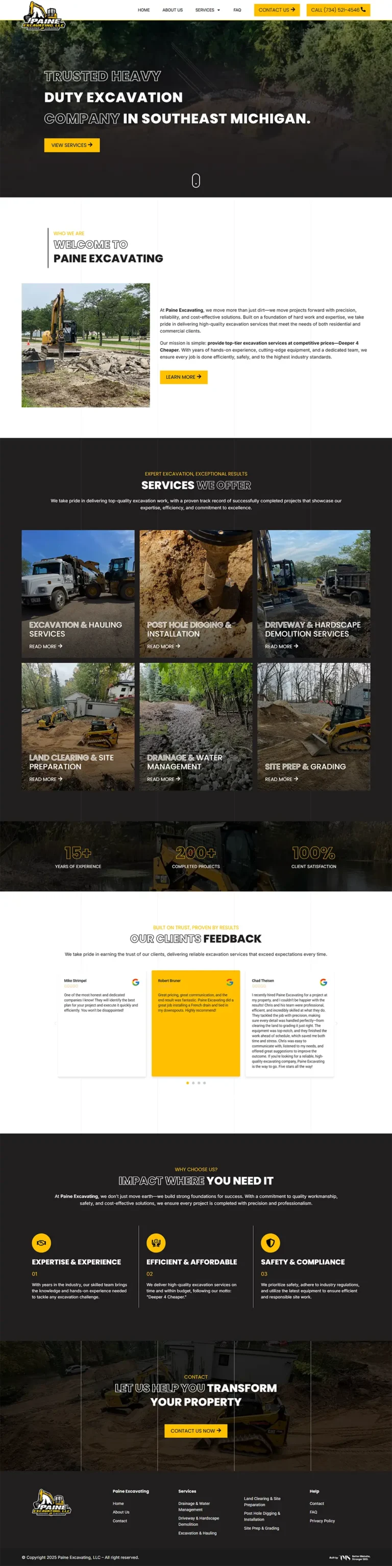 Paine Excavating Website
